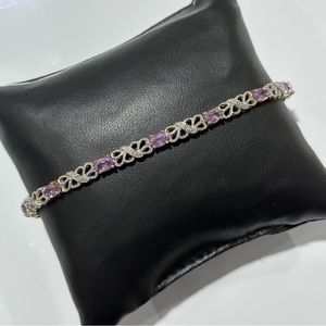 Han Thai 14K Gold Over 925 Sterling Silver Amethyst Bracelet